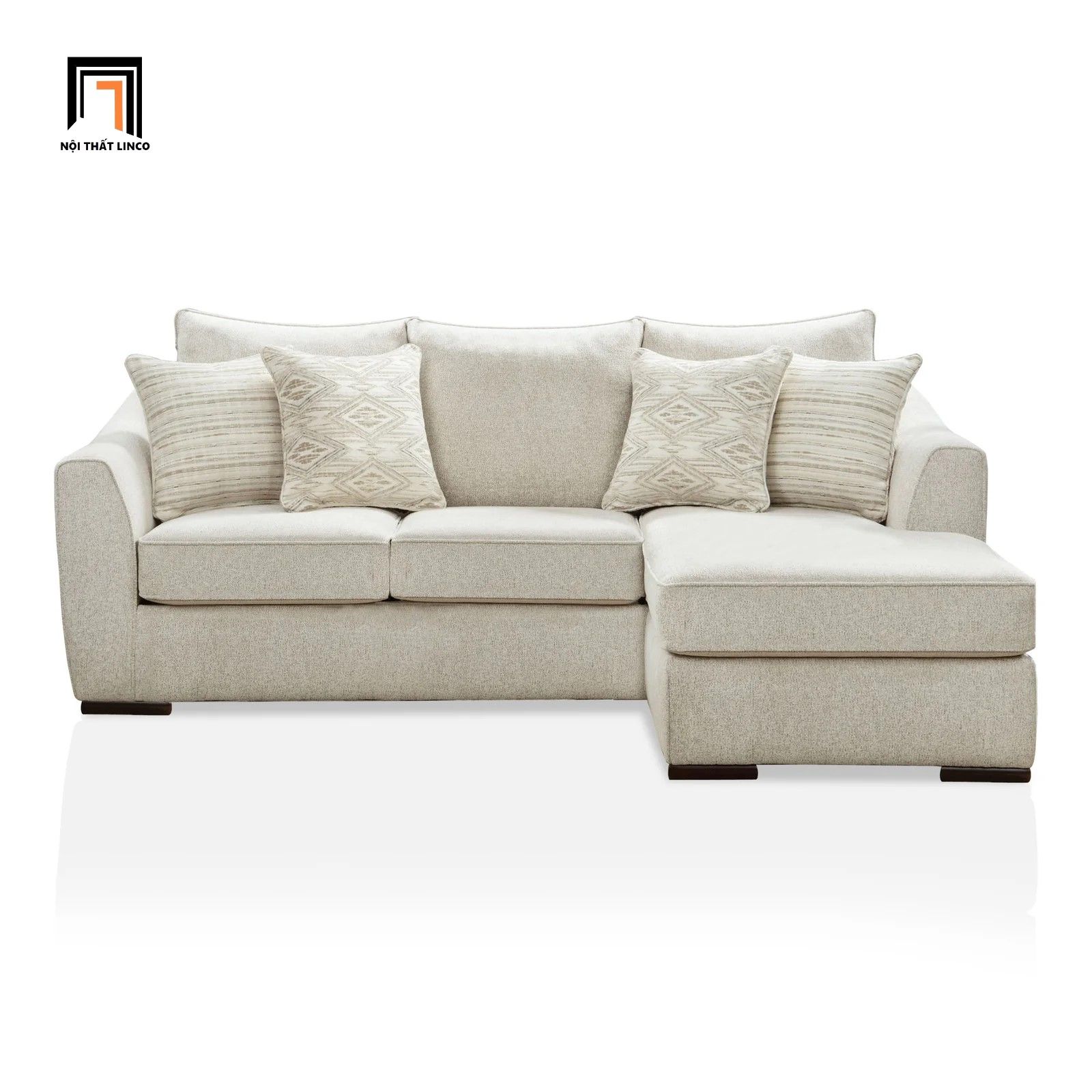 Bộ ghế sofa góc L nhỏ gọn GT206 Bethene 2m2 x 1m6 xám trắng