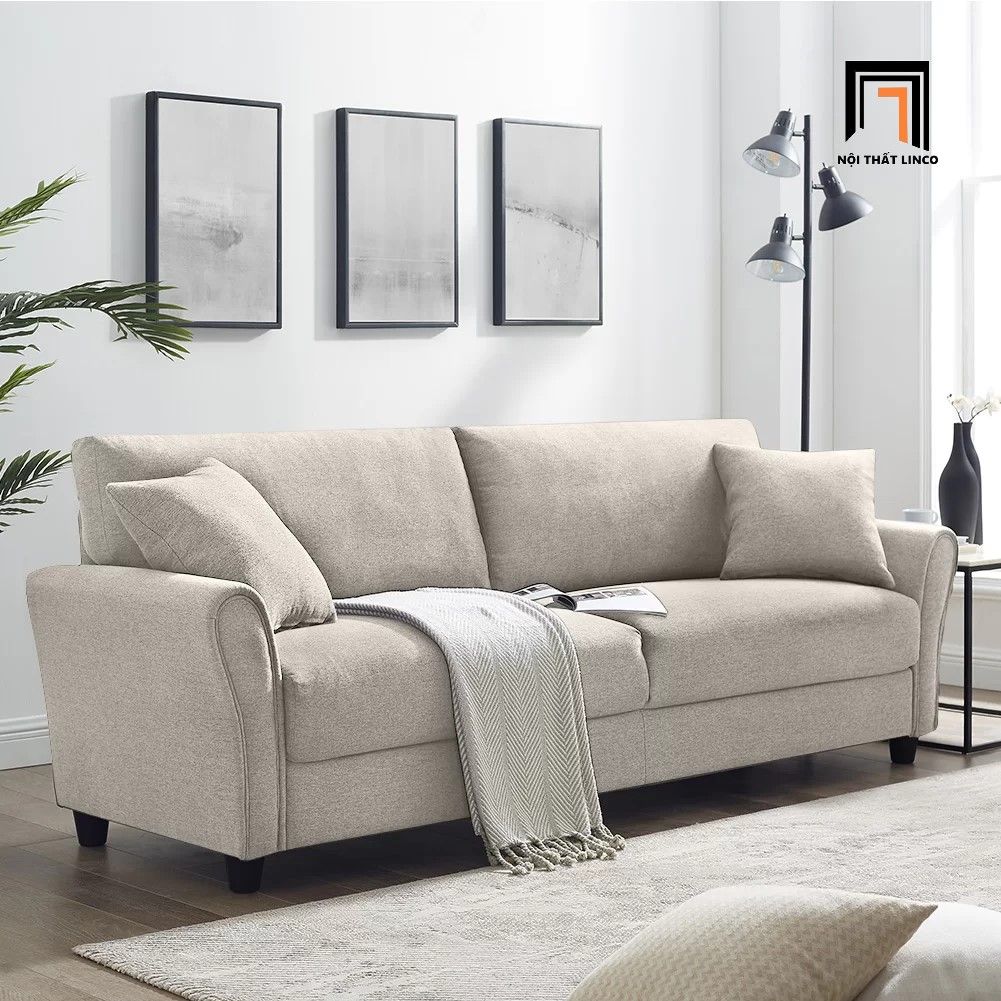 Ghế sofa văng dài 2m BT30 Iceola màu trắng kem sang trọng