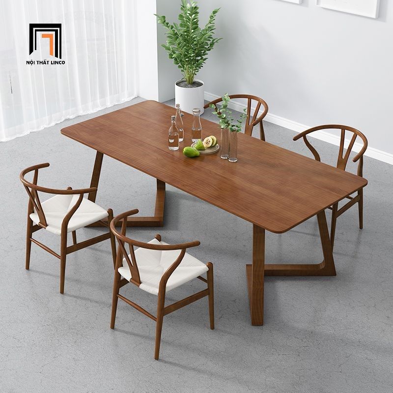 Set bàn ghế ăn phòng bếp xinh xắn 53-KH4-G59-B92 gỗ tự nhiên