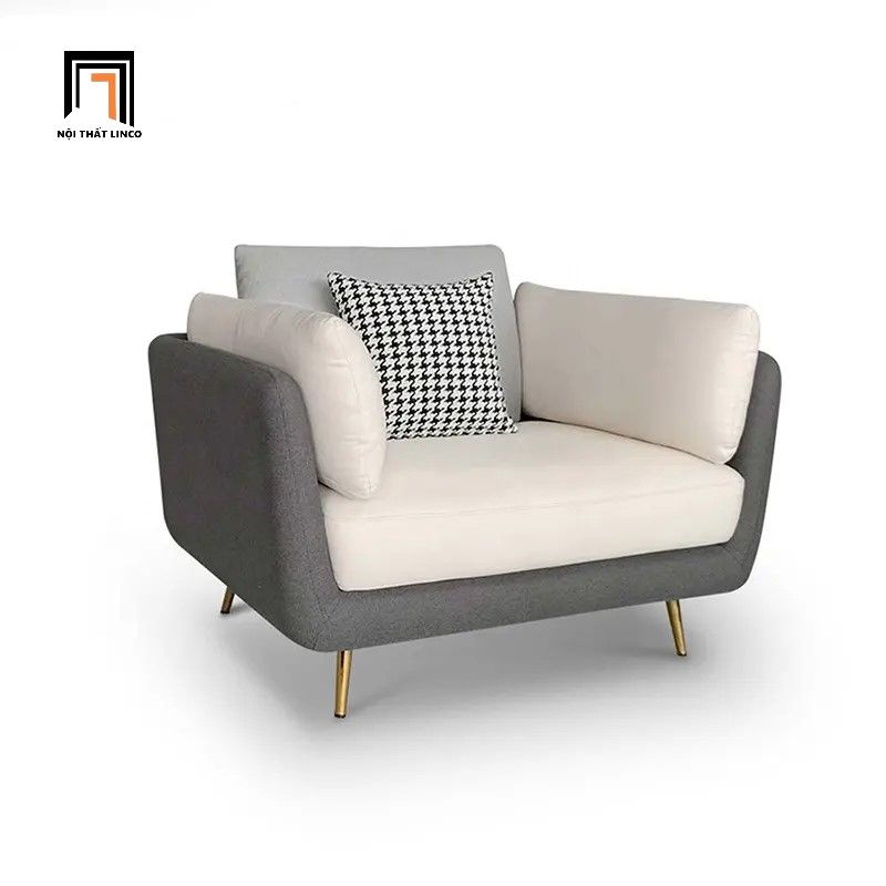 Bộ ghế sofa phòng khách gia đình KT21 Mixco phối màu vải nỉ
