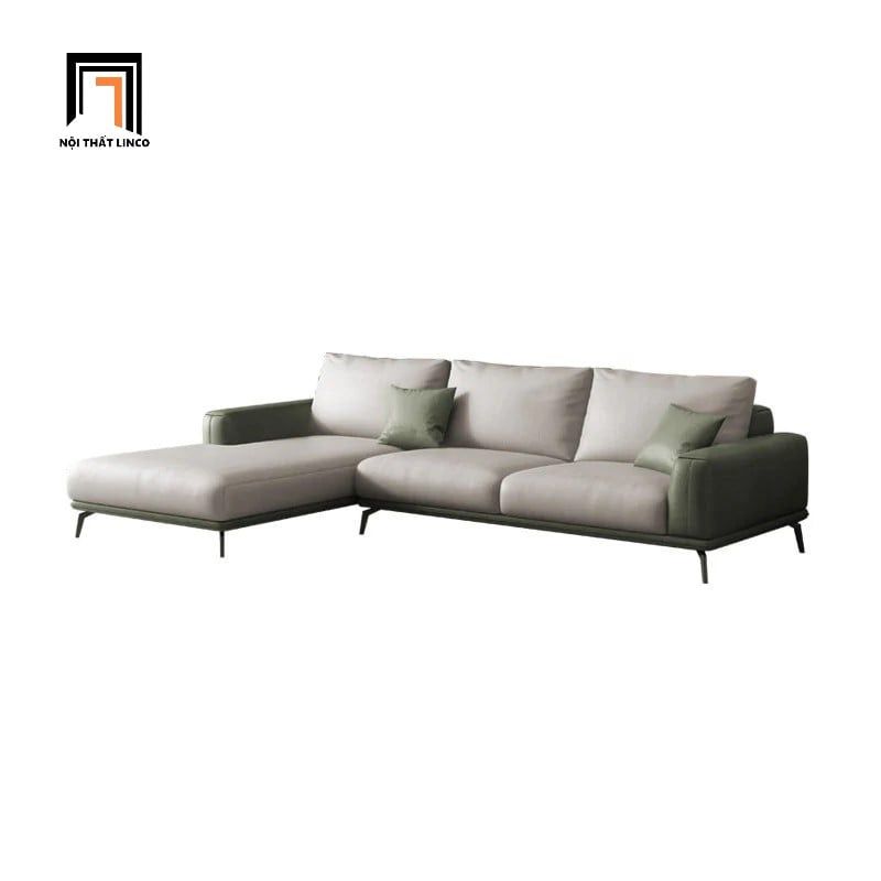 Ghế sofa góc L da công nghiệp GT145 Antonio 2m4 x 1m6 phối màu xám