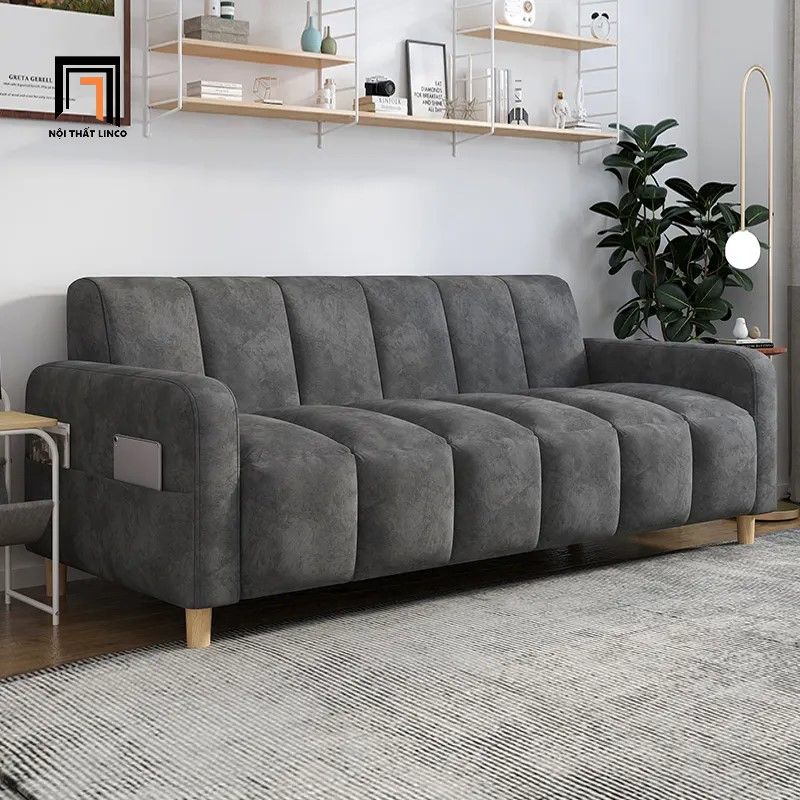 Ghế sofa băng giá rẻ nệm chia múi BT139 Guling 1m75 vải nhung