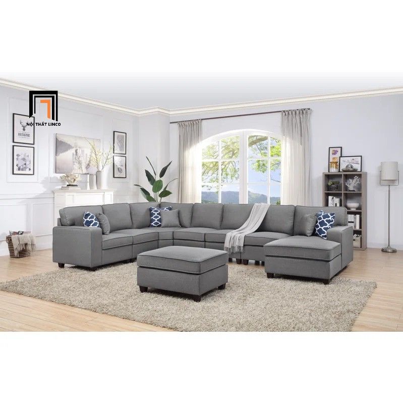 Ghế sofa U phòng khách kiểu dáng hiện đại UT33 Marsala 3m4