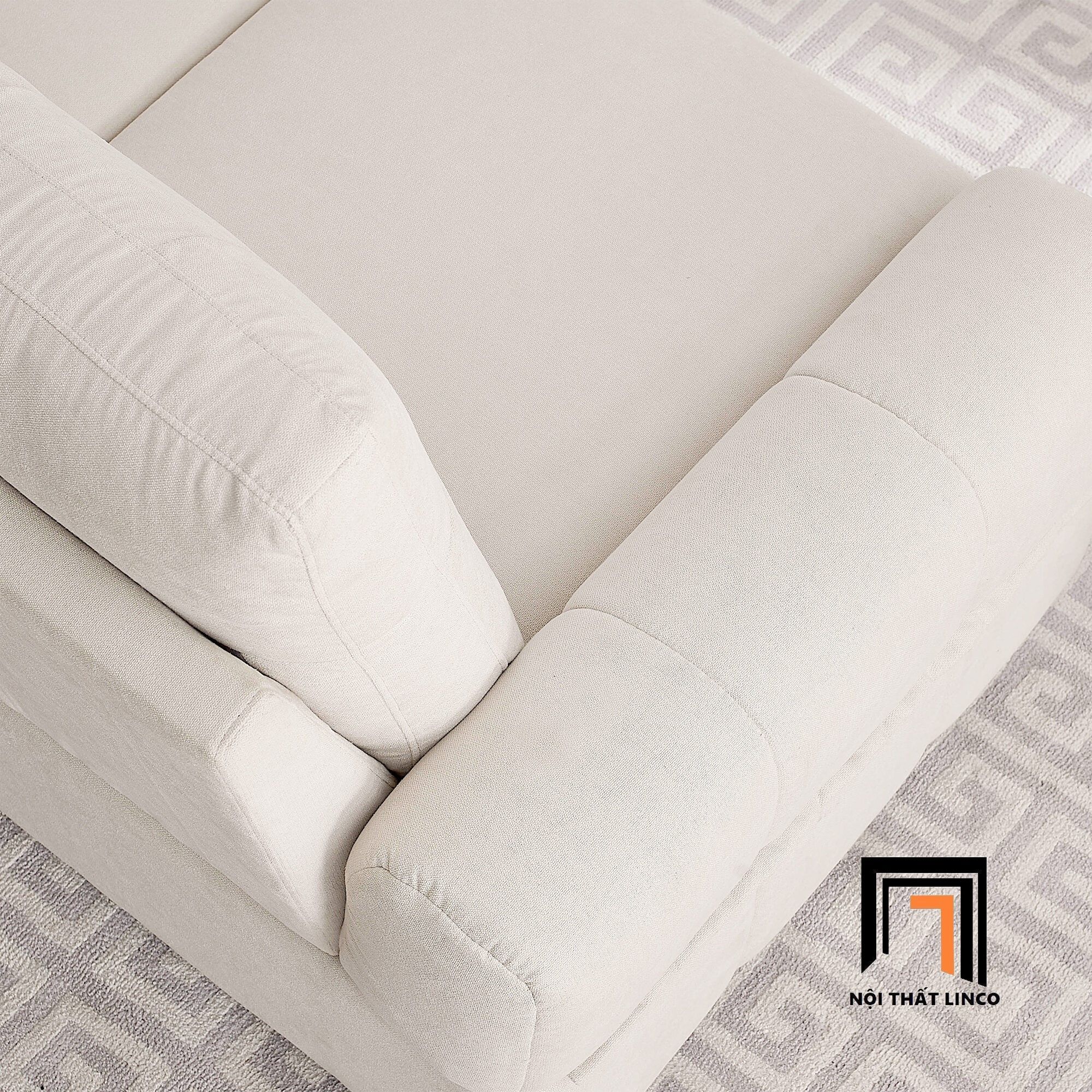 Ghế sofa băng vải nỉ trắng kem BT106 Beige cho gia đình