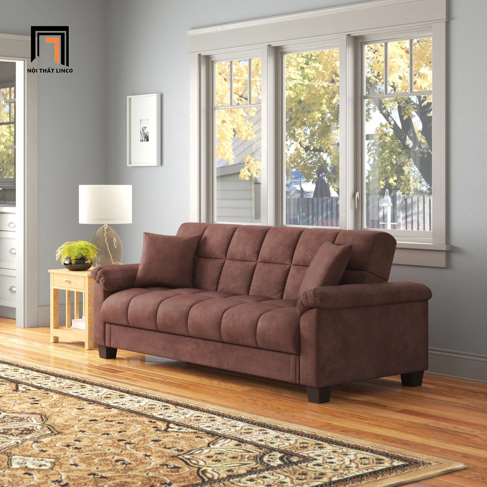 Ghế sofa giường nằm cho gia đình GB89 Tomeny 2m vải nỉ nhung