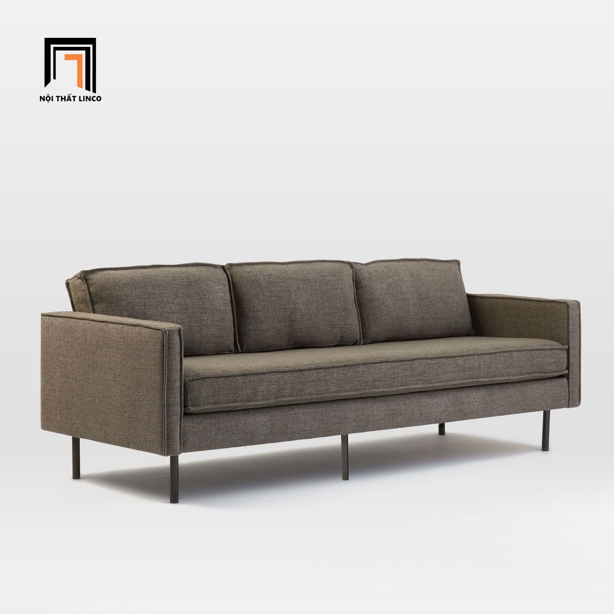 Ghế sofa băng bọc nỉ 2m BT123 Axel cho căn hộ xám lông chuột