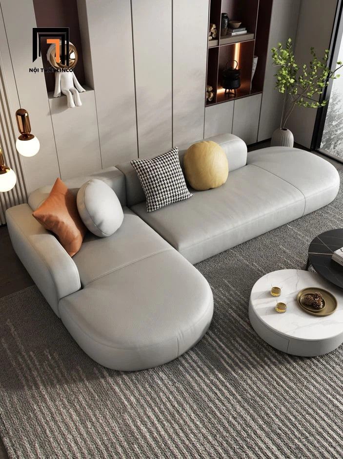 Sofa góc chữ L nệm cong GT250 Decoy 2m5 x 1m5 da giả đẹp