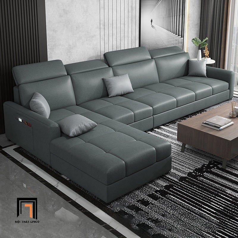 Ghế sofa góc chữ L GT191 Huala 2m8 x 1m75 vải nỉ phối màu