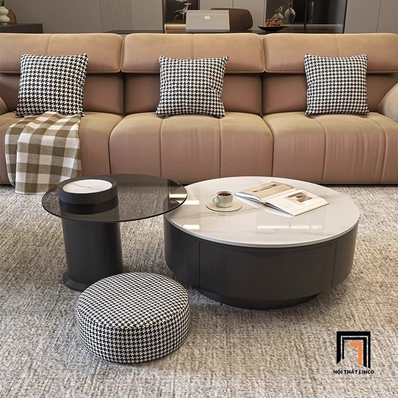 Cặp bàn sofa hiện đại cho phòng khách BSF70 Owenyo nhỏ gọn