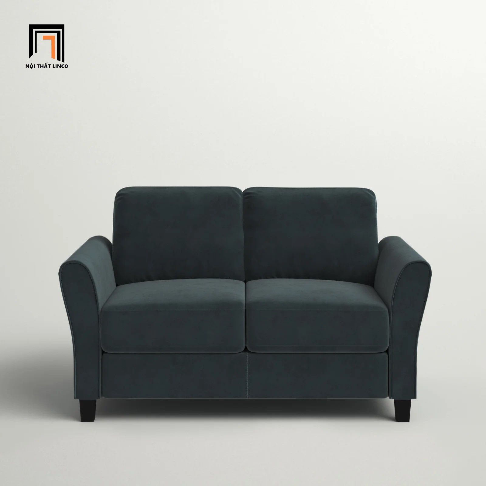 Ghế sofa băng mini nhỏ gọn 1m3 BT205 Caniah xám đen vải nhung
