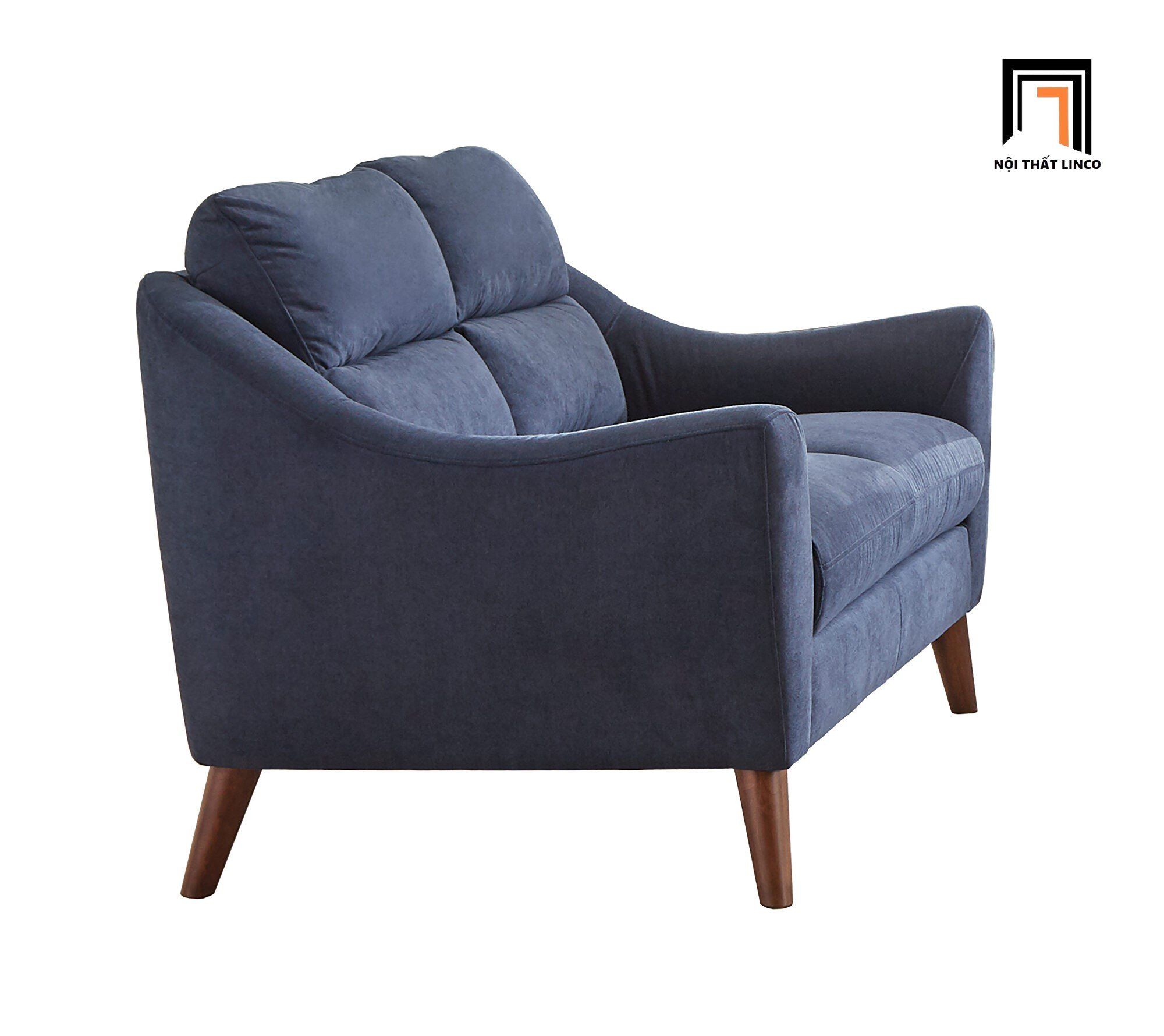 Ghế sofa thư giãn 1 nệm ngồi DT60 Gano vải nỉ xanh dương