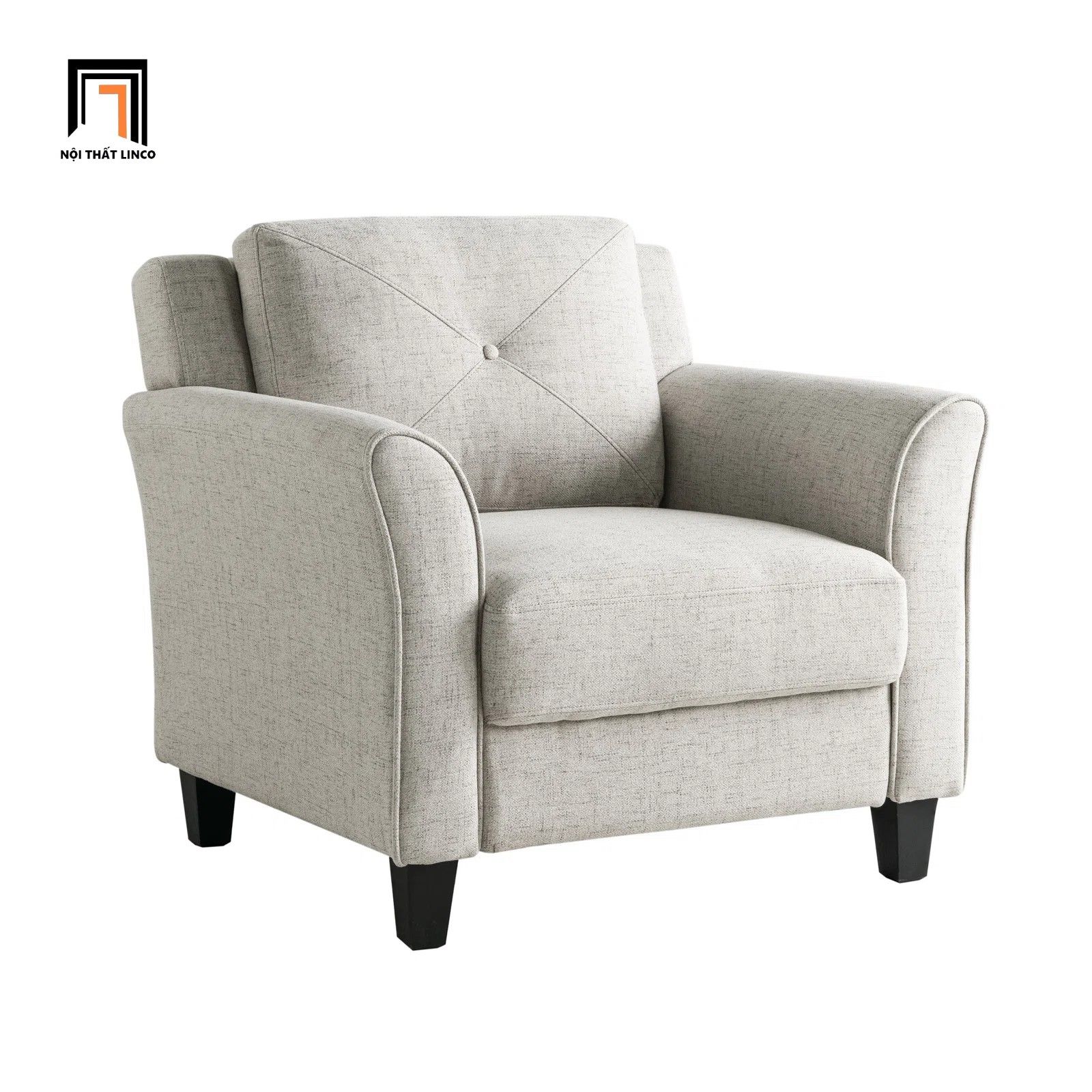 Ghế sofa đơn thư giãn giá rẻ DT114 Lourdez màu xám trắng