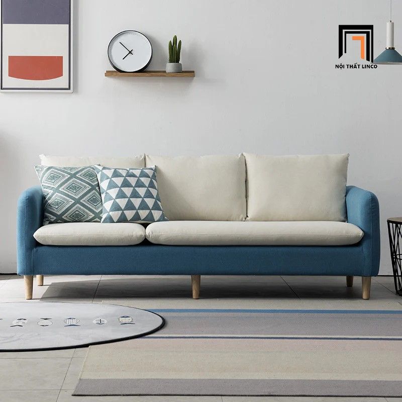 Combo ghế sofa văn phòng KT59 Lynan vải bố màu xám ghi