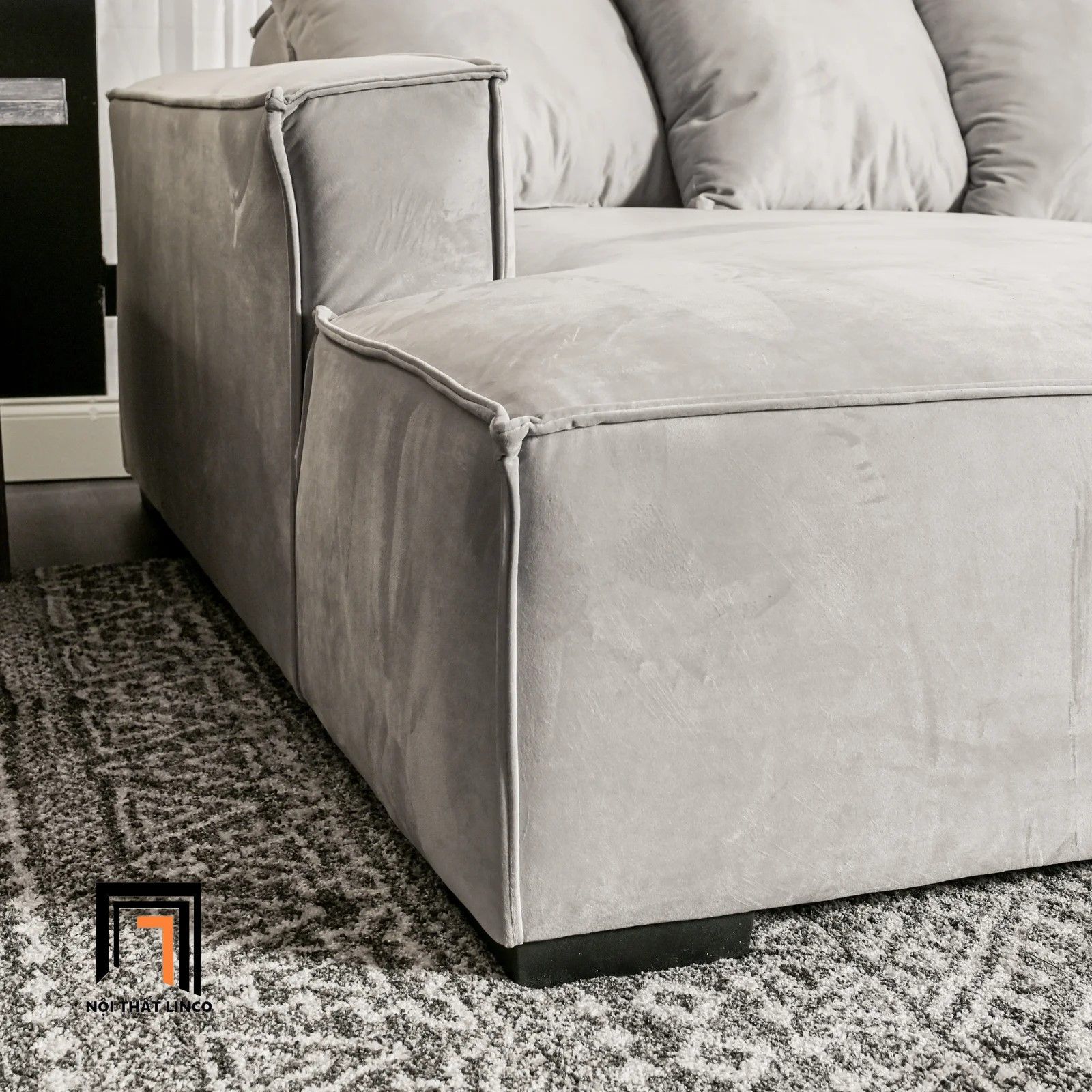 Bộ ghế sofa chữ L 2m2 x 1m6 GT8 Madison vải nhung nỉ