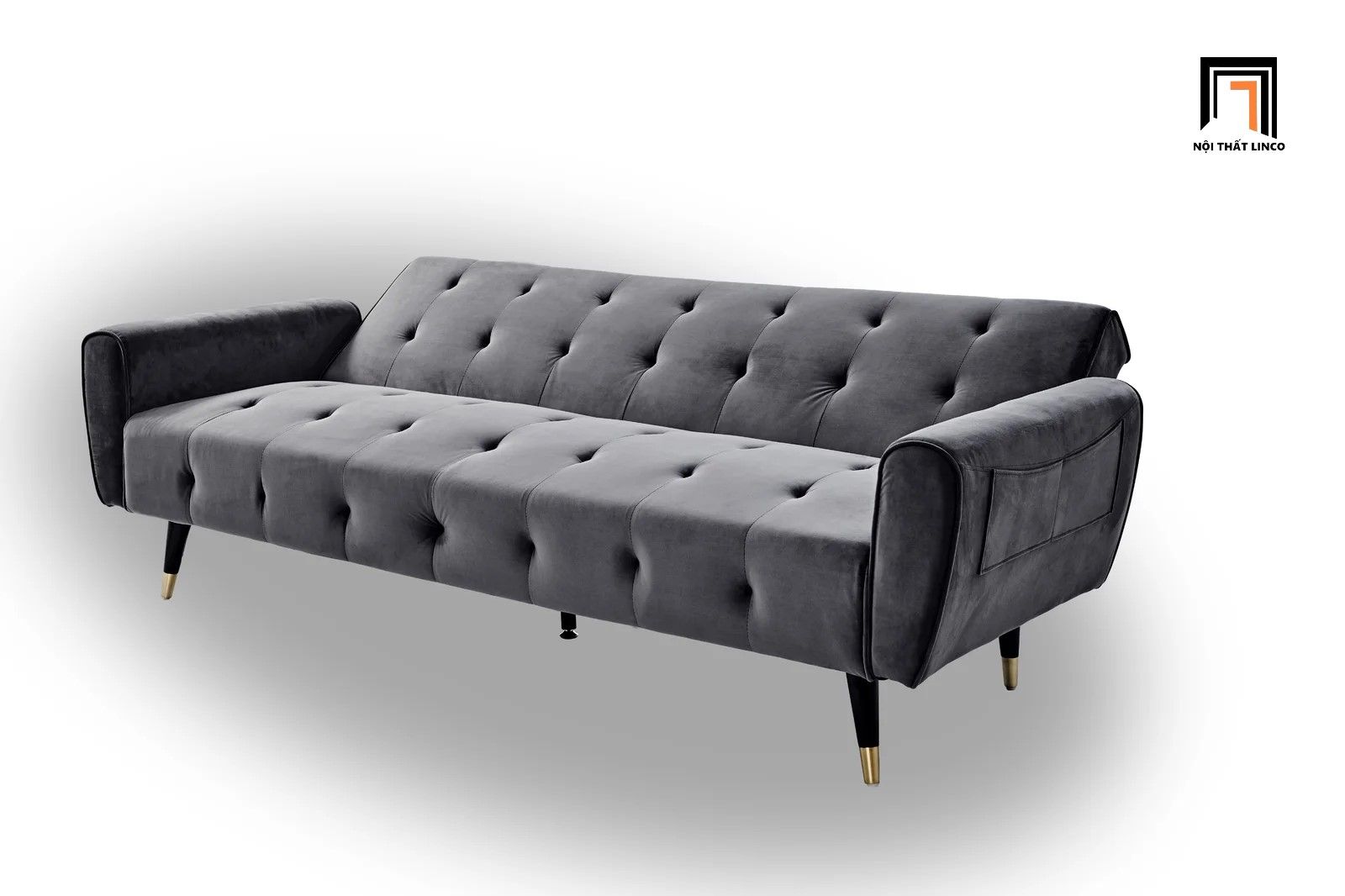 Ghế sofa giường bật nằm giá rẻ GB22 Platin 2m màu xám đậm