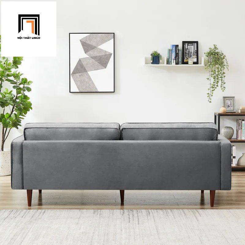 Sofa băng hiện đại BT2 dài 1m9 đính nút chân gỗ cao su