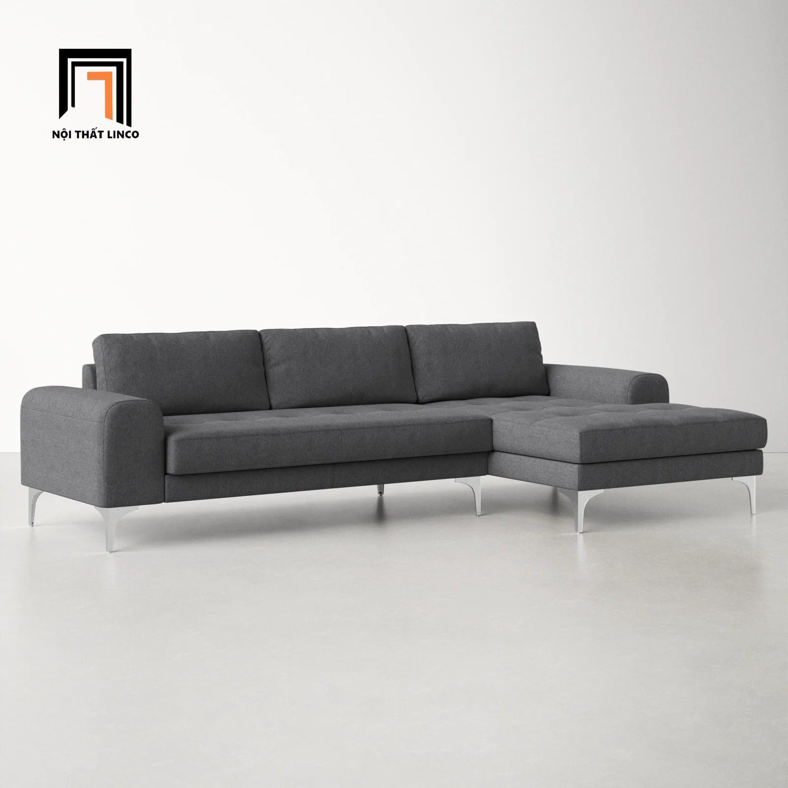 Ghế sofa góc L GT5 Lionel dài 2m4 x 1m6 bọc vải mềm giá rẻ
