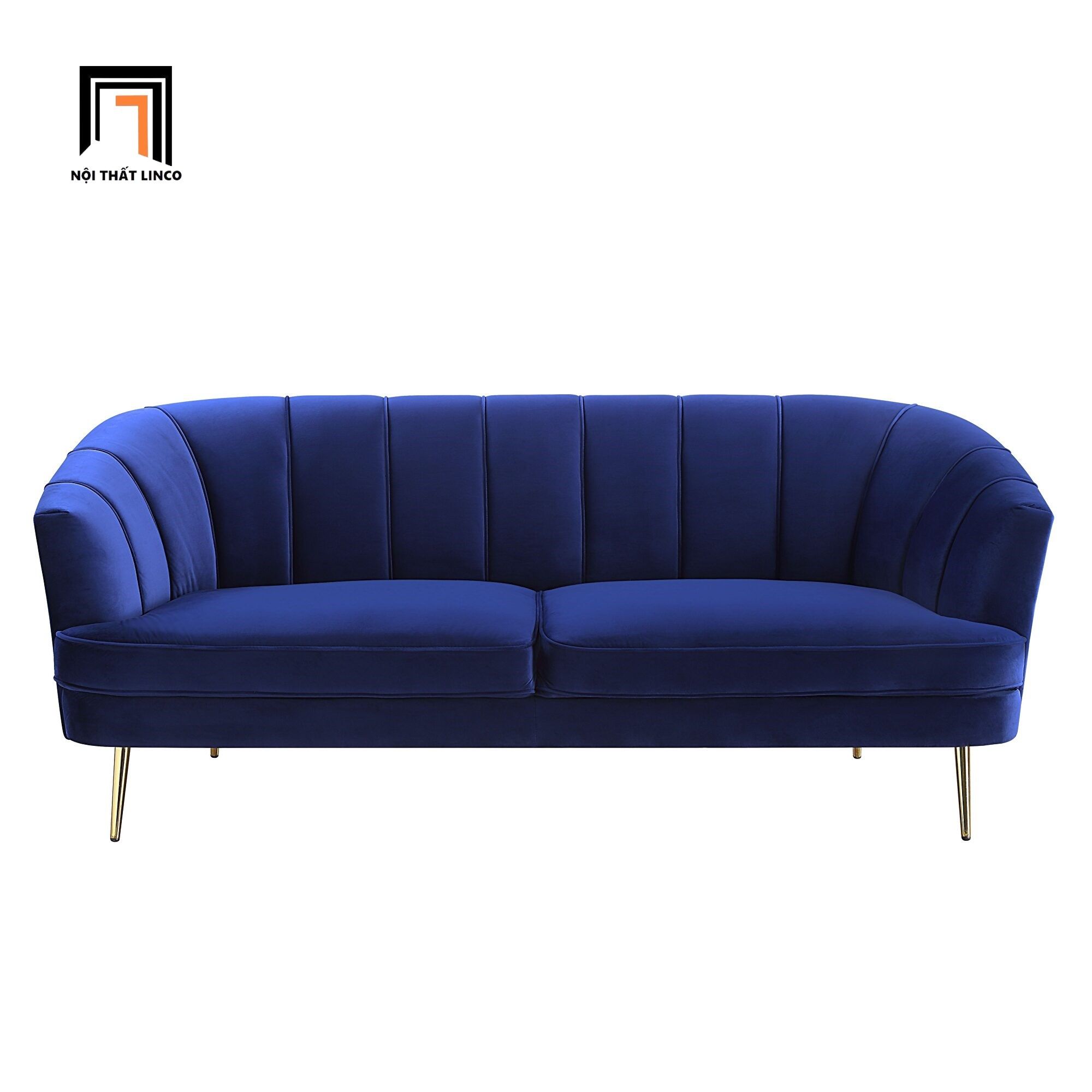 Set ghế sofa trang trí đẹp KT45 Eivor xanh đậm vải nhung