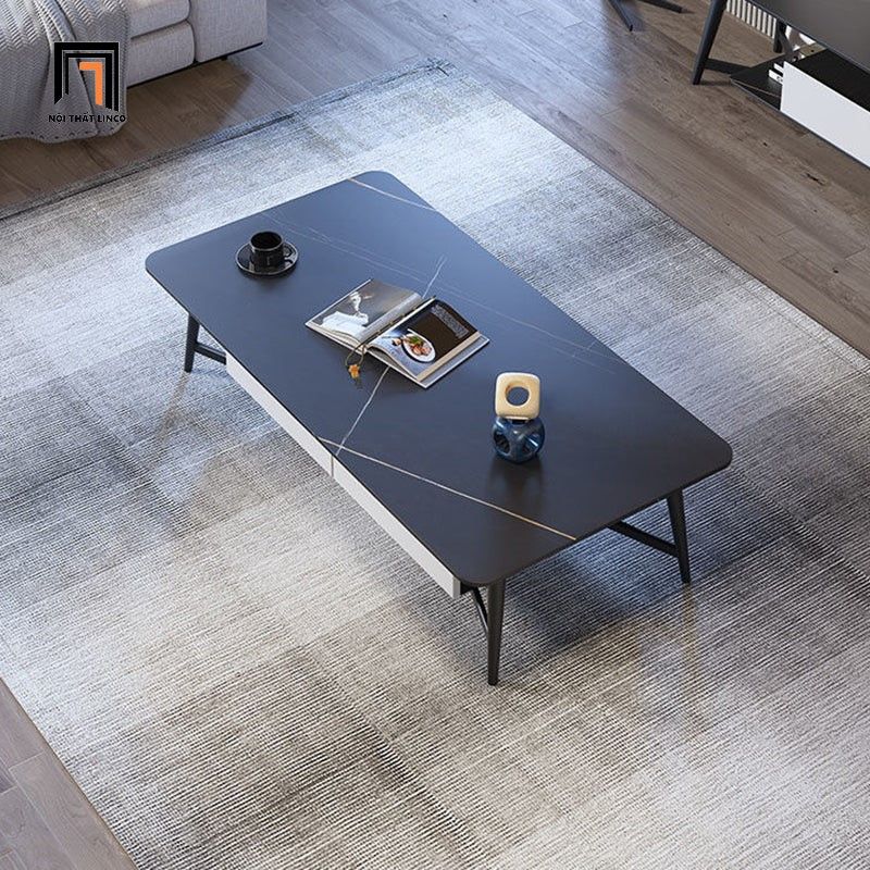 Bàn sofa phòng khách hiện đại BSF8 Camis 1m1 x 55 mặt đá đen