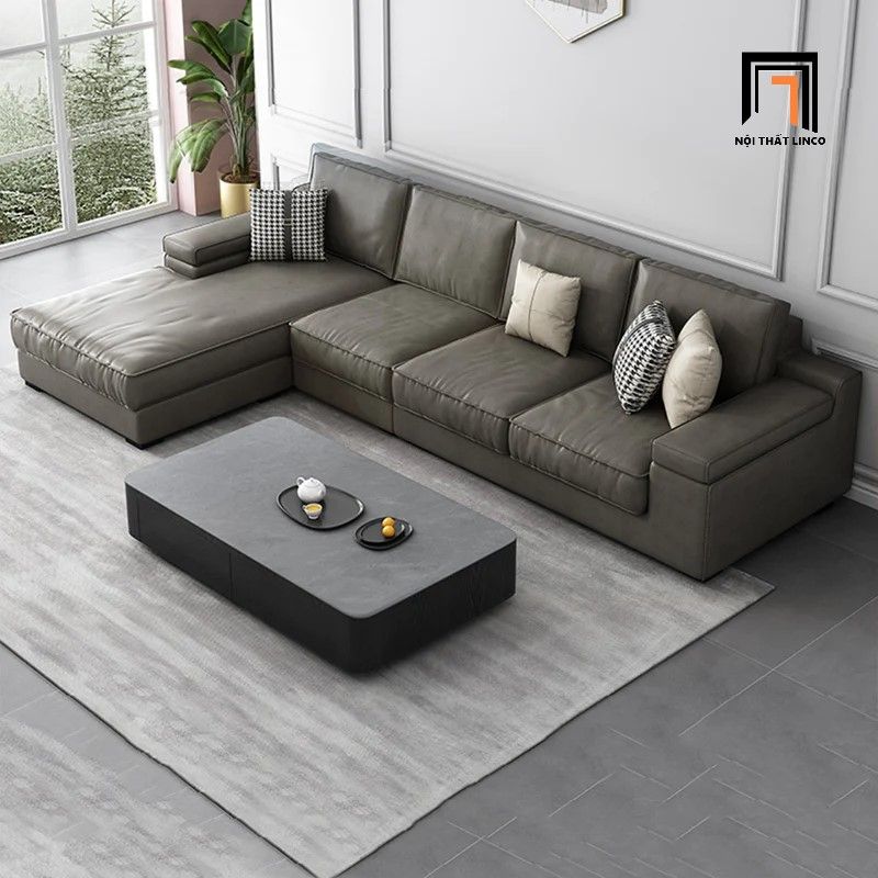 Bộ ghế sofa góc L cao cấp GT159 Kansas 3m x 1m6 da giả