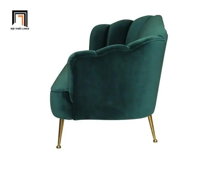 Ghế sofa băng cong xinh xắn BT86 Sans 2m2 màu xanh lá