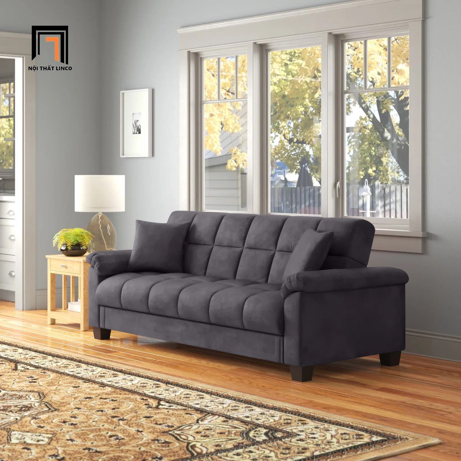 Ghế sofa giường nằm cho gia đình GB89 Tomeny 2m vải nỉ nhung