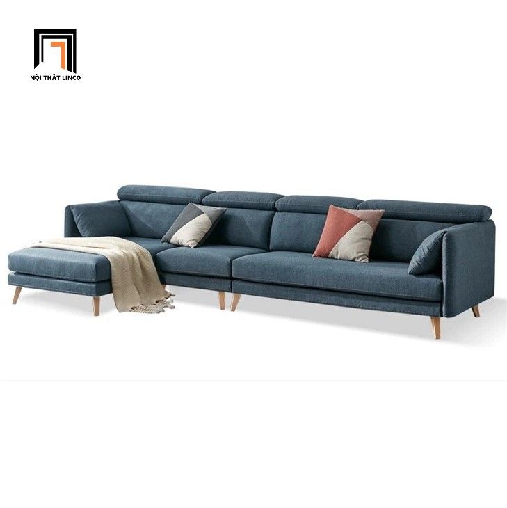 Bộ ghế sofa góc L đẹp trắng kem GT255 Pecos 3m x 1m6 gật gù