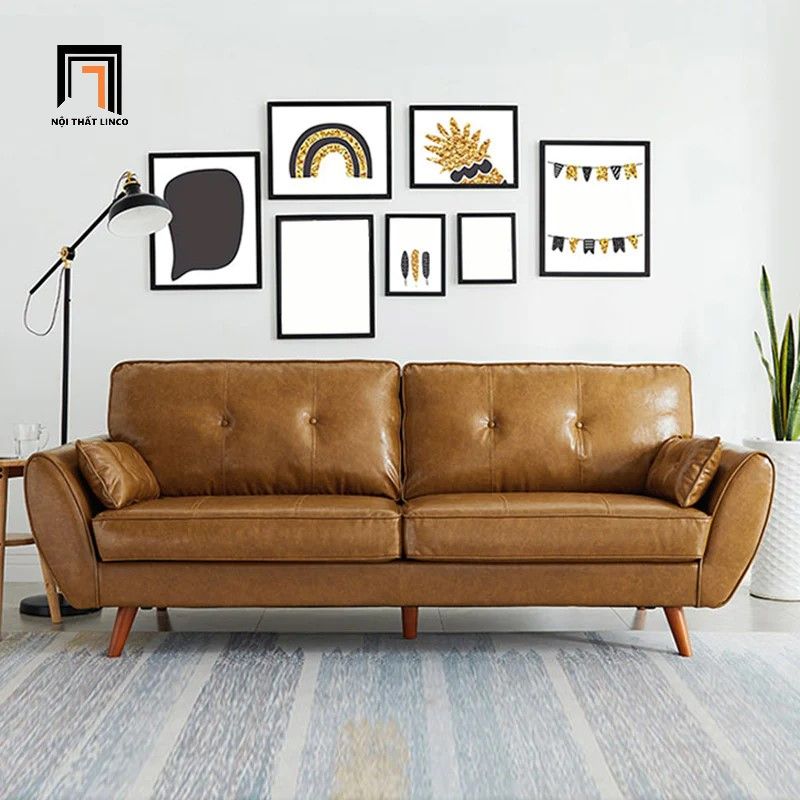 Bộ ghế sofa da giả Pu xanh than KT109 Rothry cho văn phòng