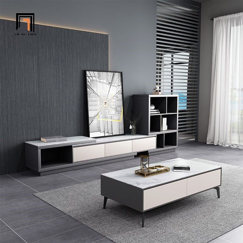 Bàn sofa phòng khách hình hộp BSF31 Tamy 1m đá vân mây