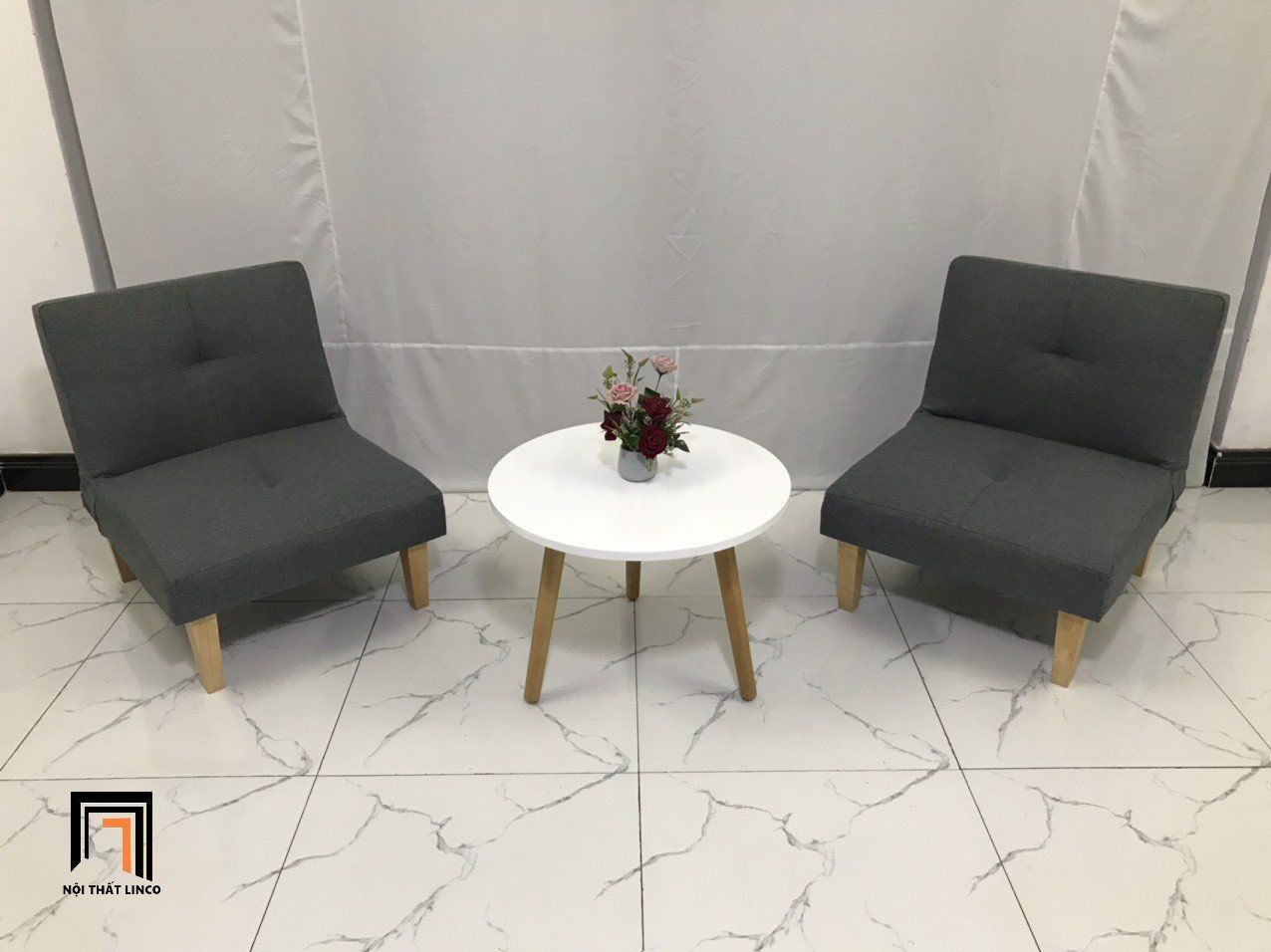 Ghế sofa bed đơn NS01 màu xám đen giá rẻ