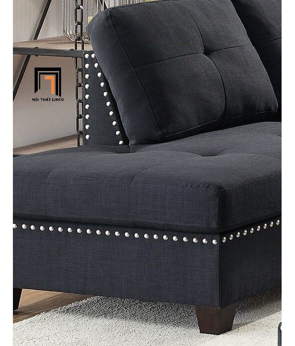 Bộ ghế sofa góc L xám đen GT66 Hectus 2m6 x 1m9 giá rẻ