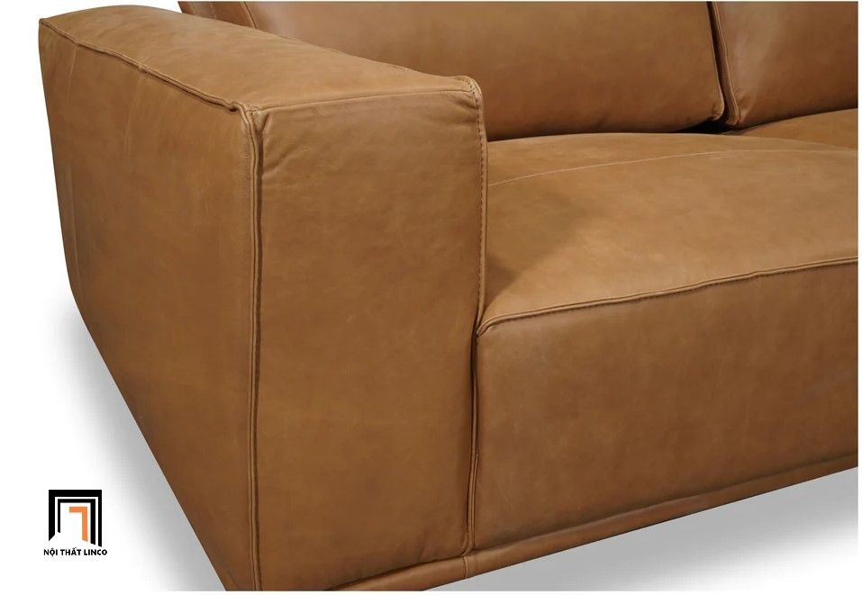 Ghế sofa góc L phòng khách 2m4 x 1m6 GT15 Harlow màu da bò