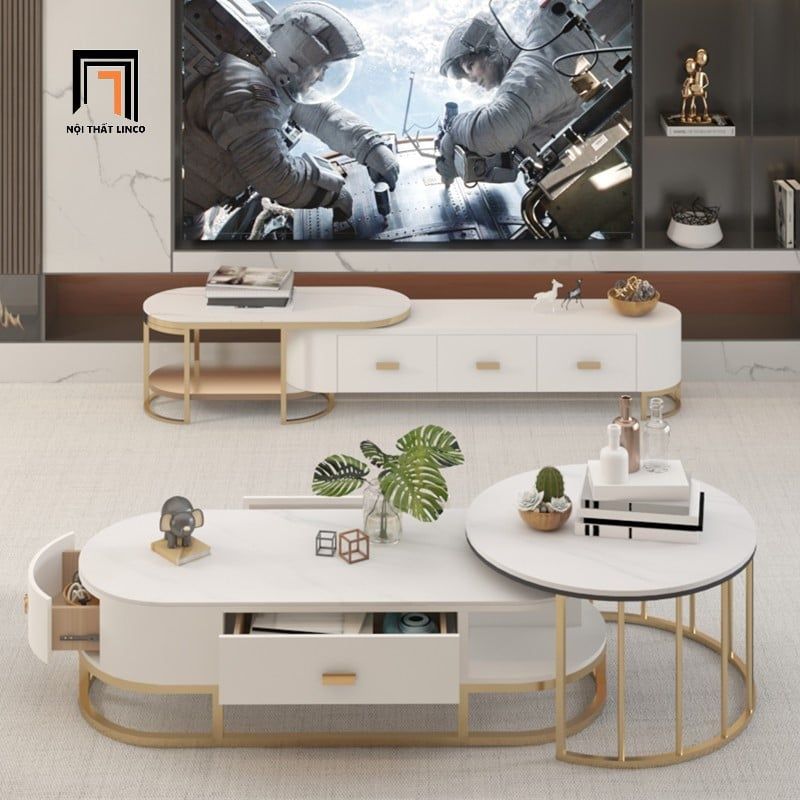 Cặp 2 bàn sofa phòng khách giá rẻ BSF95 Conda diện tích lớn