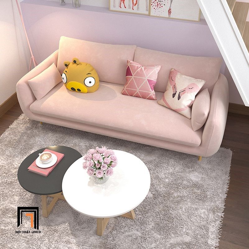 Ghế sofa văng cong đẹp dài 1m9 BT284 Maruata vải nhung giá rẻ