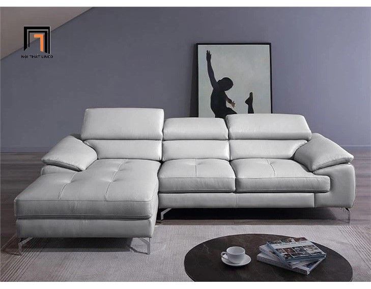 Bộ ghế sofa góc L cao cấp GT244 Trivoli 2m5 x 1m6 da giả nâu