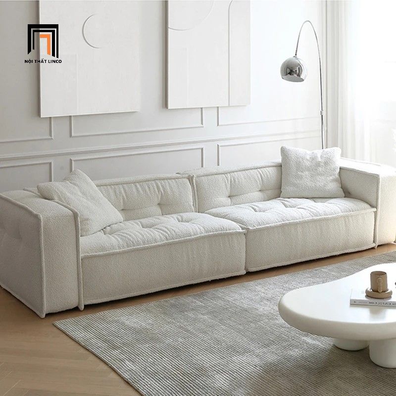 Ghế sofa băng dài vải lông cừu BT70 Hogar dài 2m4 xinh xắn