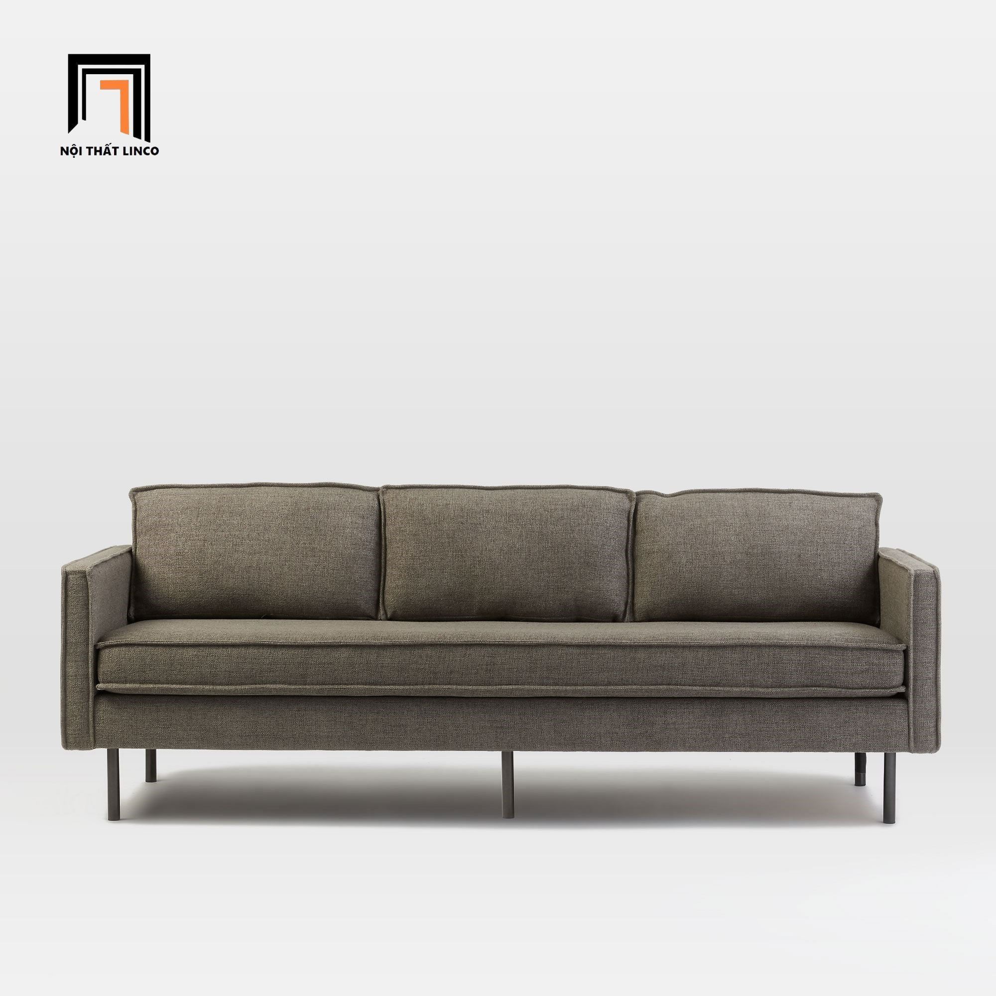 Ghế sofa băng bọc nỉ 2m BT123 Axel cho căn hộ xám lông chuột