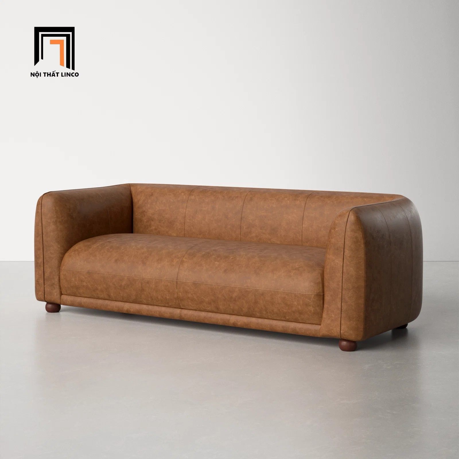 Ghế sofa băng 2m da công nghiệp BT328 Julio căn hộ chung cư