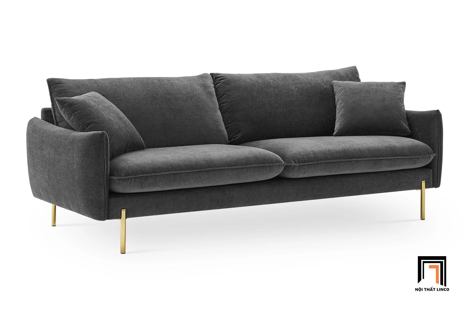 Ghế sofa băng vải nỉ màu than đen BT326 Verona dài 1m9 giá rẻ