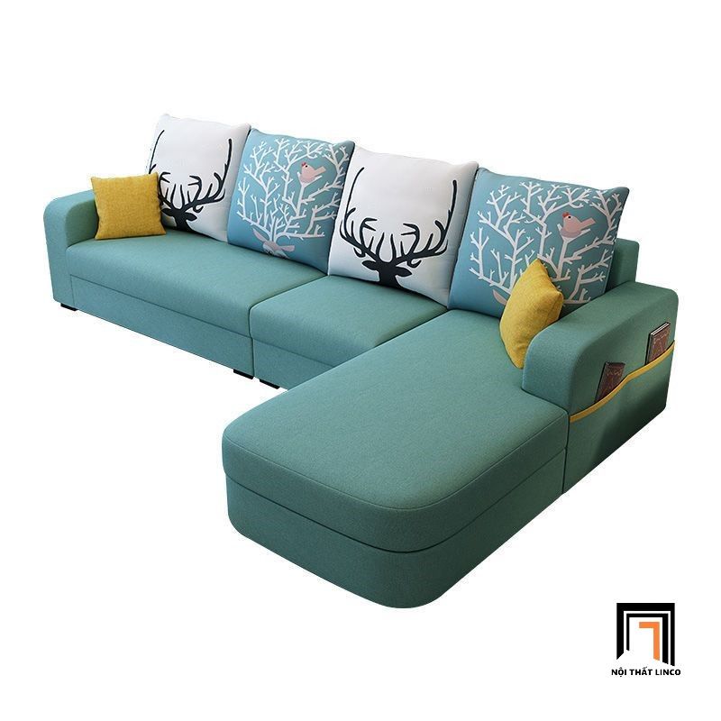 Bộ ghế sofa góc chữ L 2m8 x 1m6 GT122 Narod vải nỉ giá rẻ