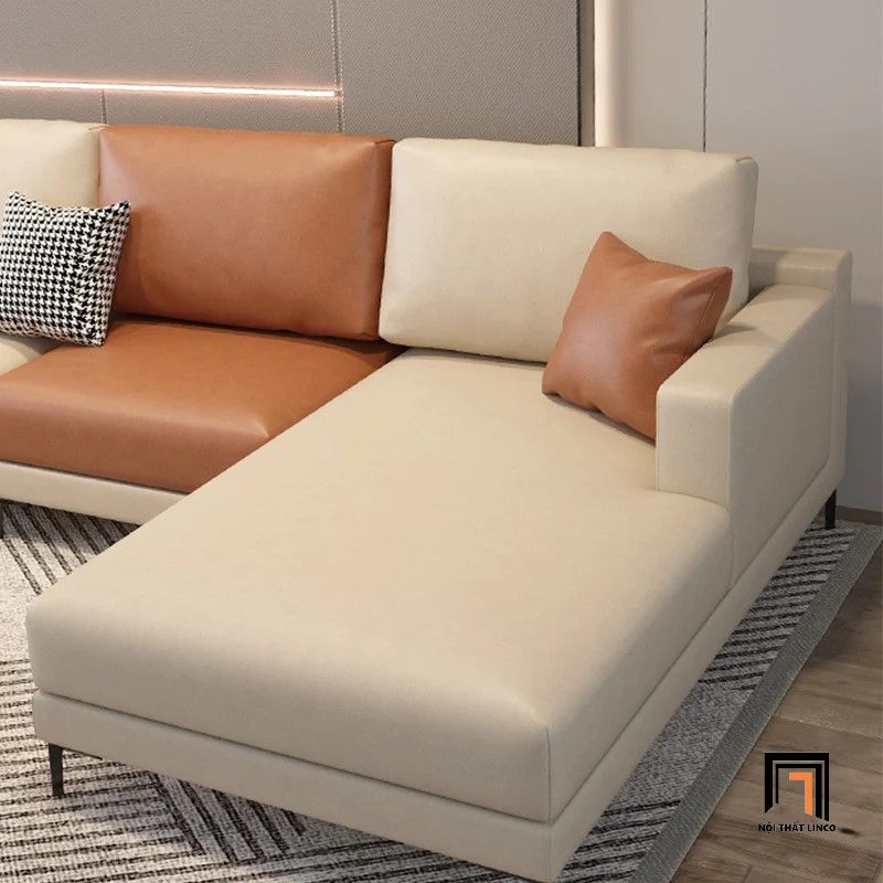Bộ ghế sofa góc gia đình GT115 Grove 3m15 x 1m6 da công nghiệp
