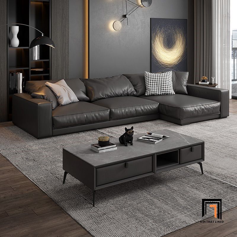 Sofa góc chữ L cao cấp GT146 Tulsa 2m5 x 1m5 da công nghiệp xanh lá
