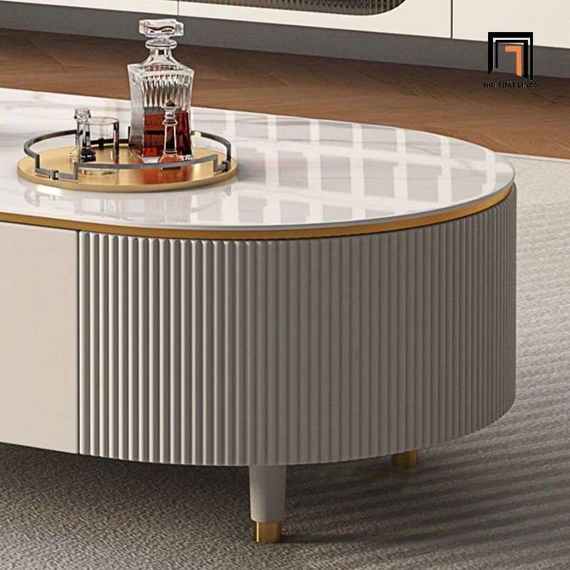 Bàn trà hộc kéo trắng cao cấp BSF18 Modana 1m cho gia đình