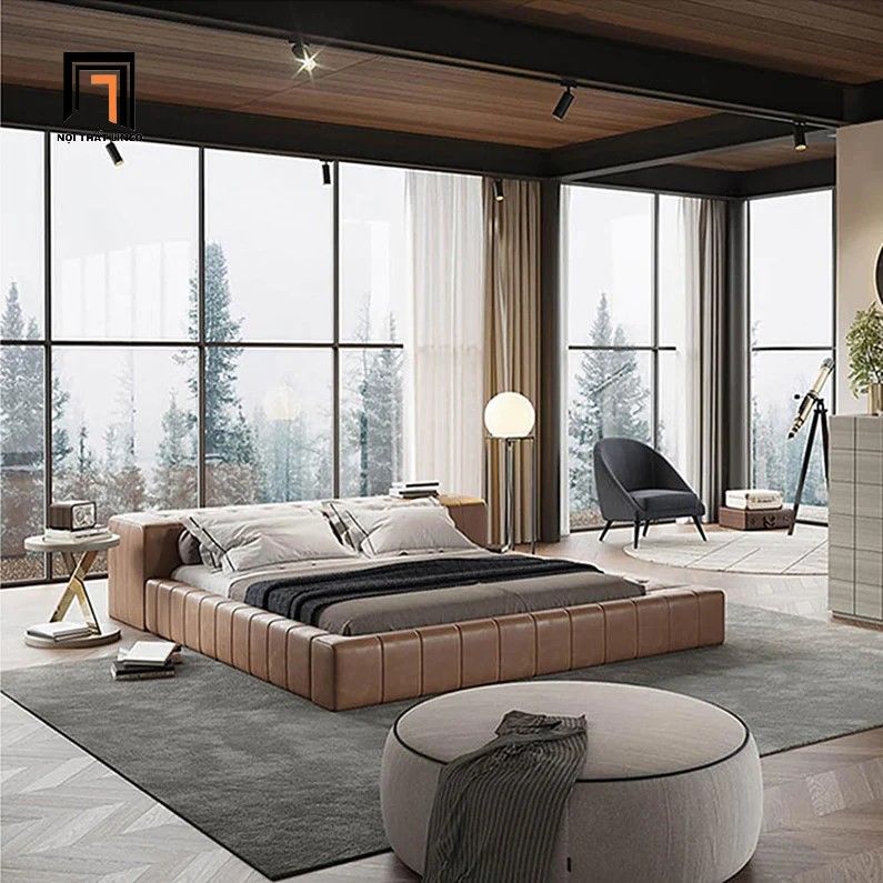 Giường ngủ bọc da công nghiệp GN59 Adeline style sang trọng
