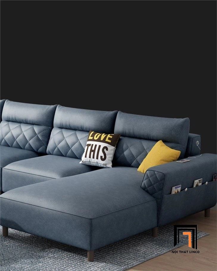 Ghế sofa góc chữ L 3m x 1m6 phòng khách GT247 Breda da giả