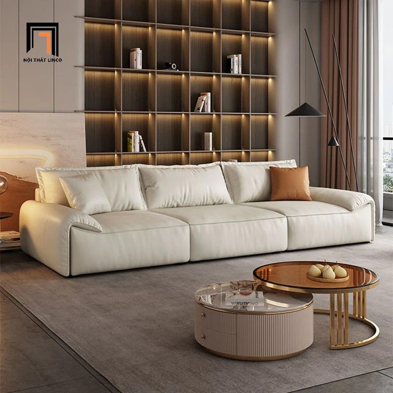 Bộ ghế sofa cao cấp cho gia đình KT85 Thompson da giả sang trọng