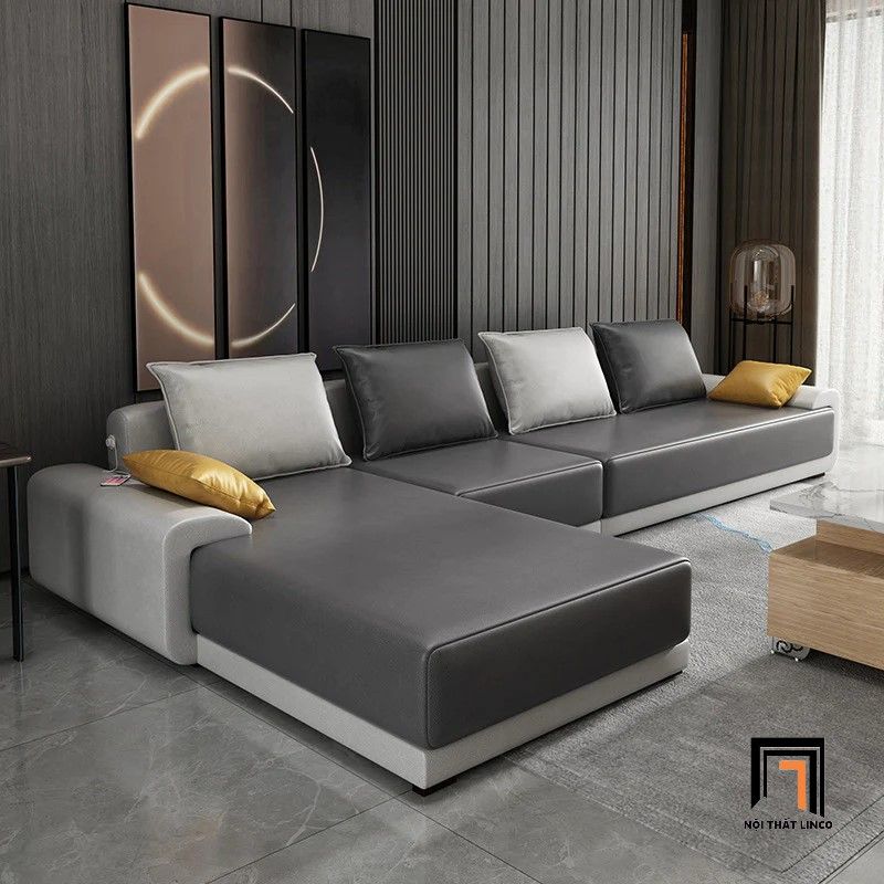 Bộ ghế sofa góc chữ C gia đình GT141 Casper 3m x 1m8 sang trọng