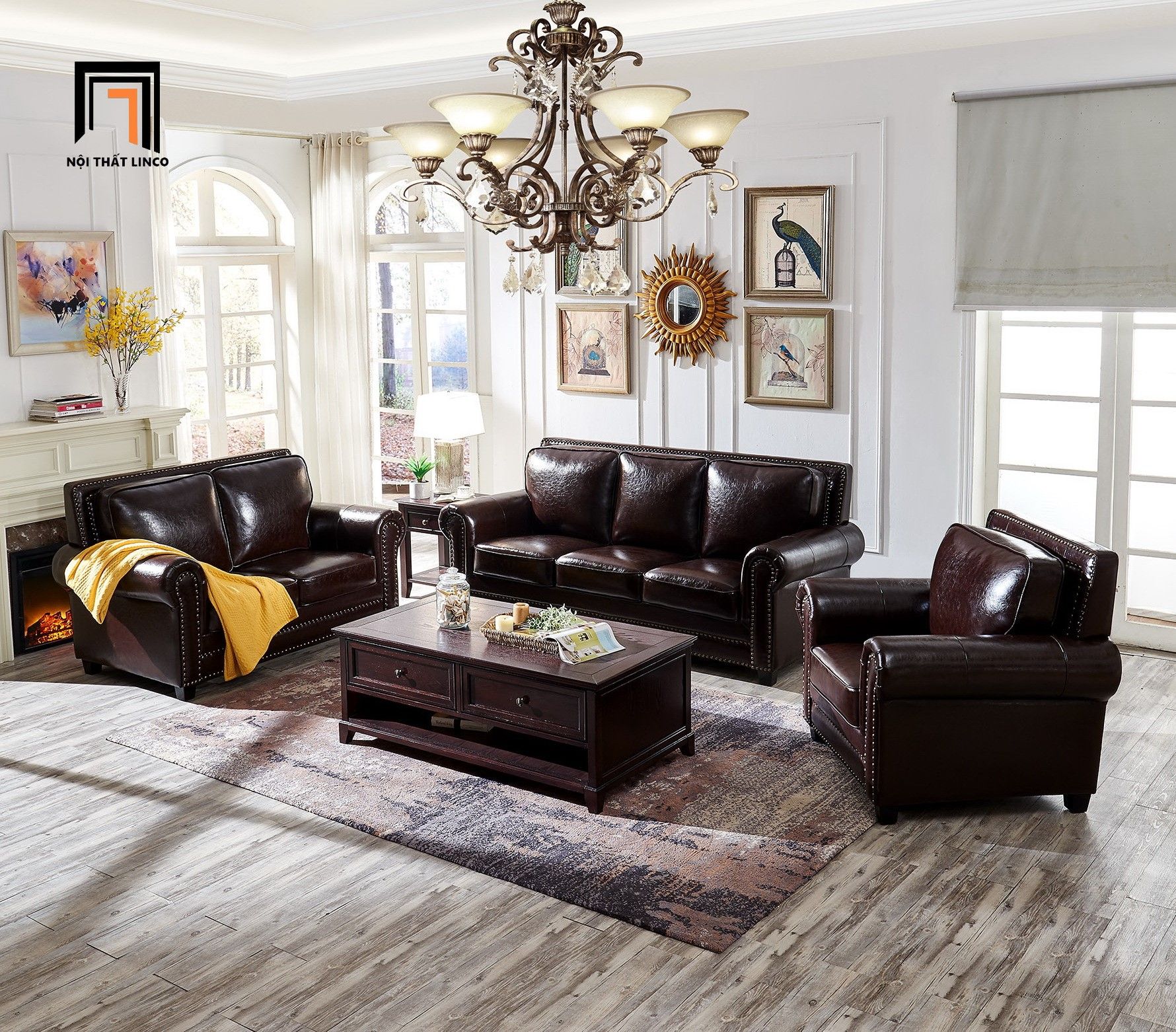 Bộ ghế sofa tân cổ điển KT162 Clyro phòng khách sang trọng
