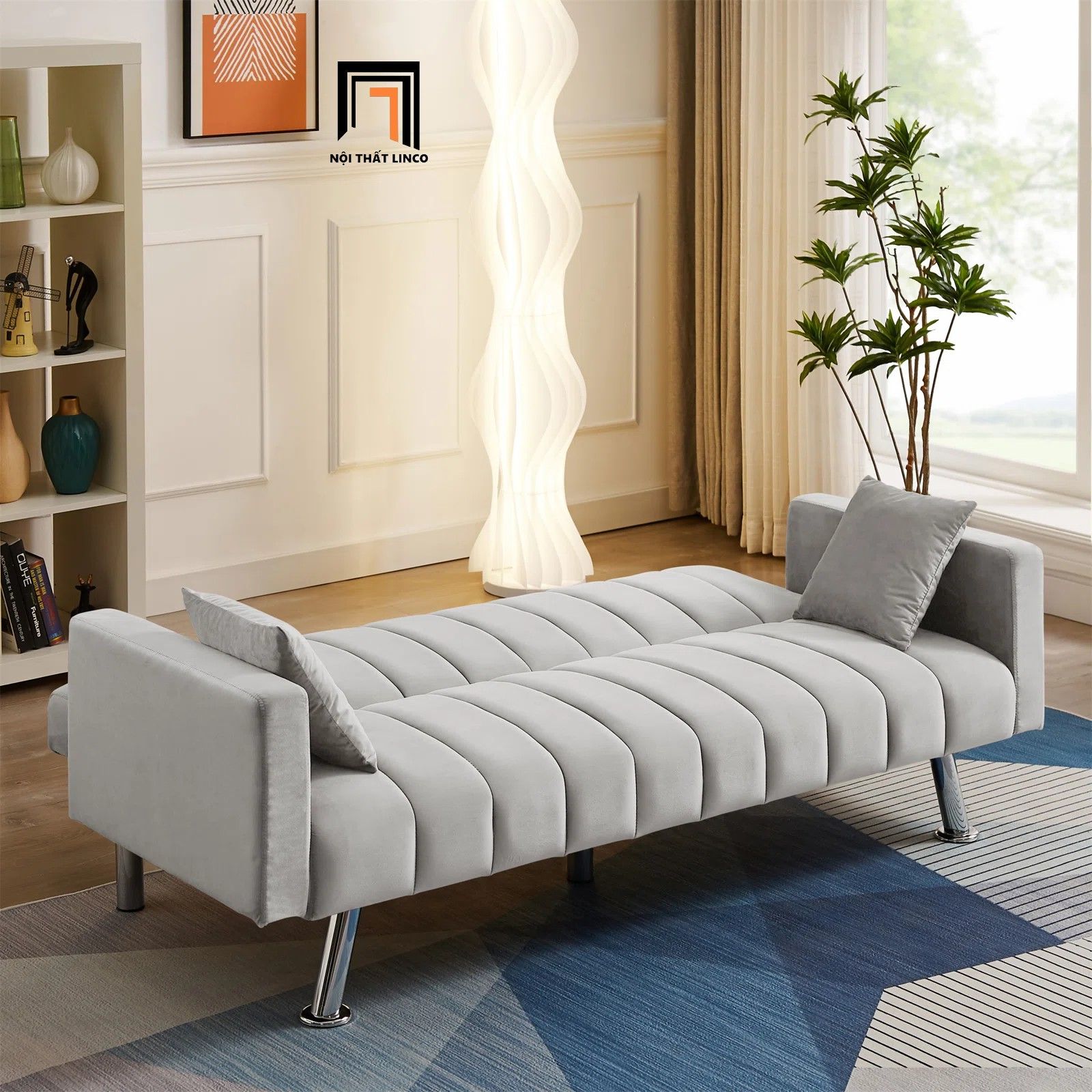 Ghế sofa băng giường vải nhung GB28 Jacquill dài 2m giá rẻ