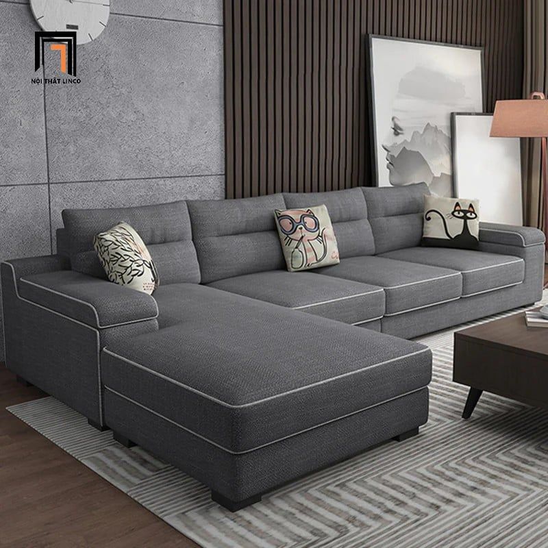 Ghế sofa góc L 3m x 1m6 GT129 Ammo cho gia đình chạy viền nổi